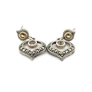 925 Silver Judith Jack Heart Shape Earrings